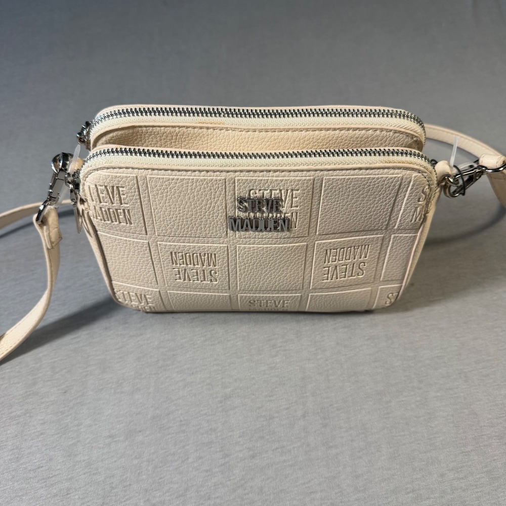Steve Madden BDAISY Crossbody Bag Blonde Beige Embossed Logo DO329420 NWT